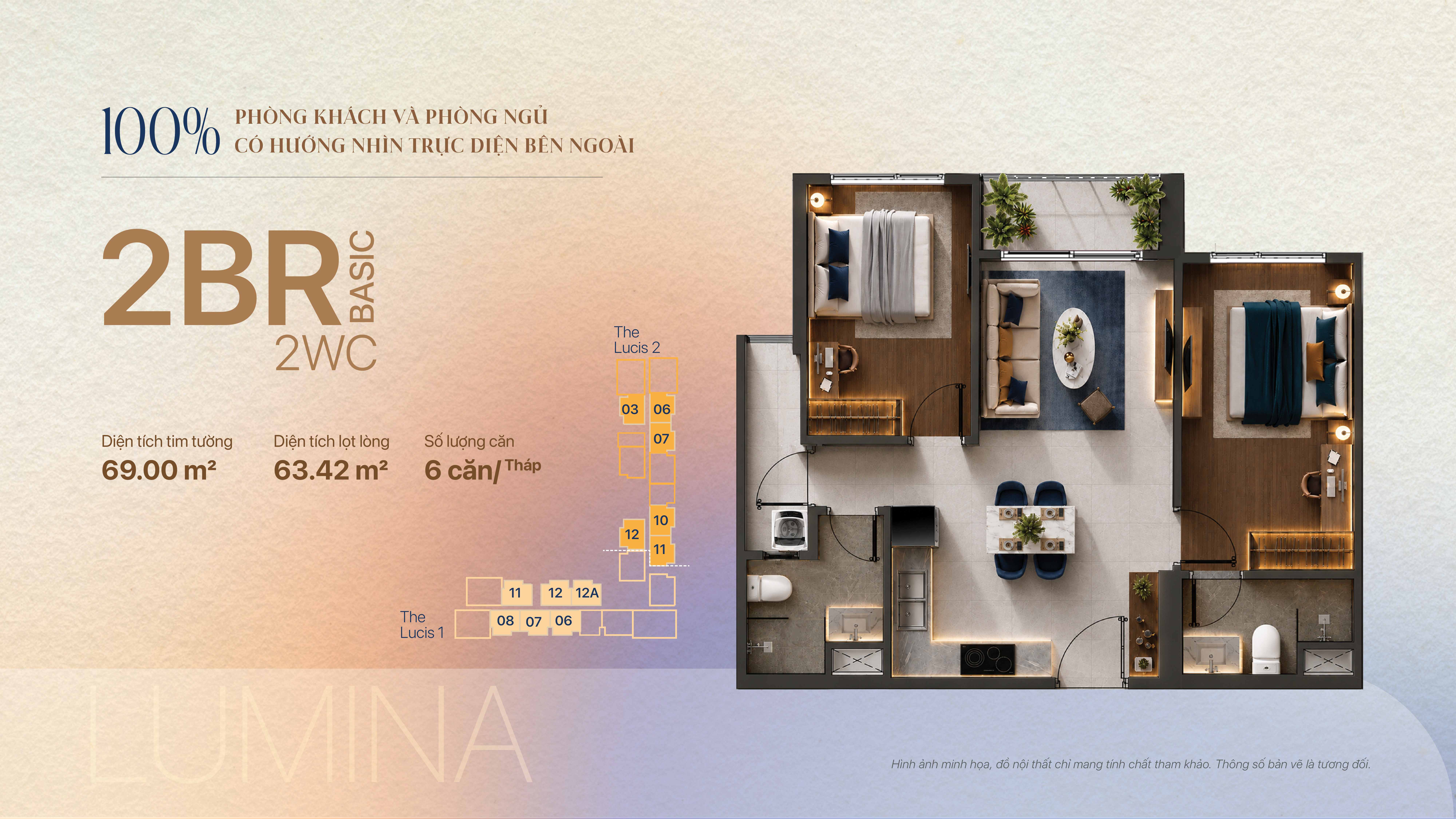 CĂN 2 PHÒNG NGỦ - LUMINA