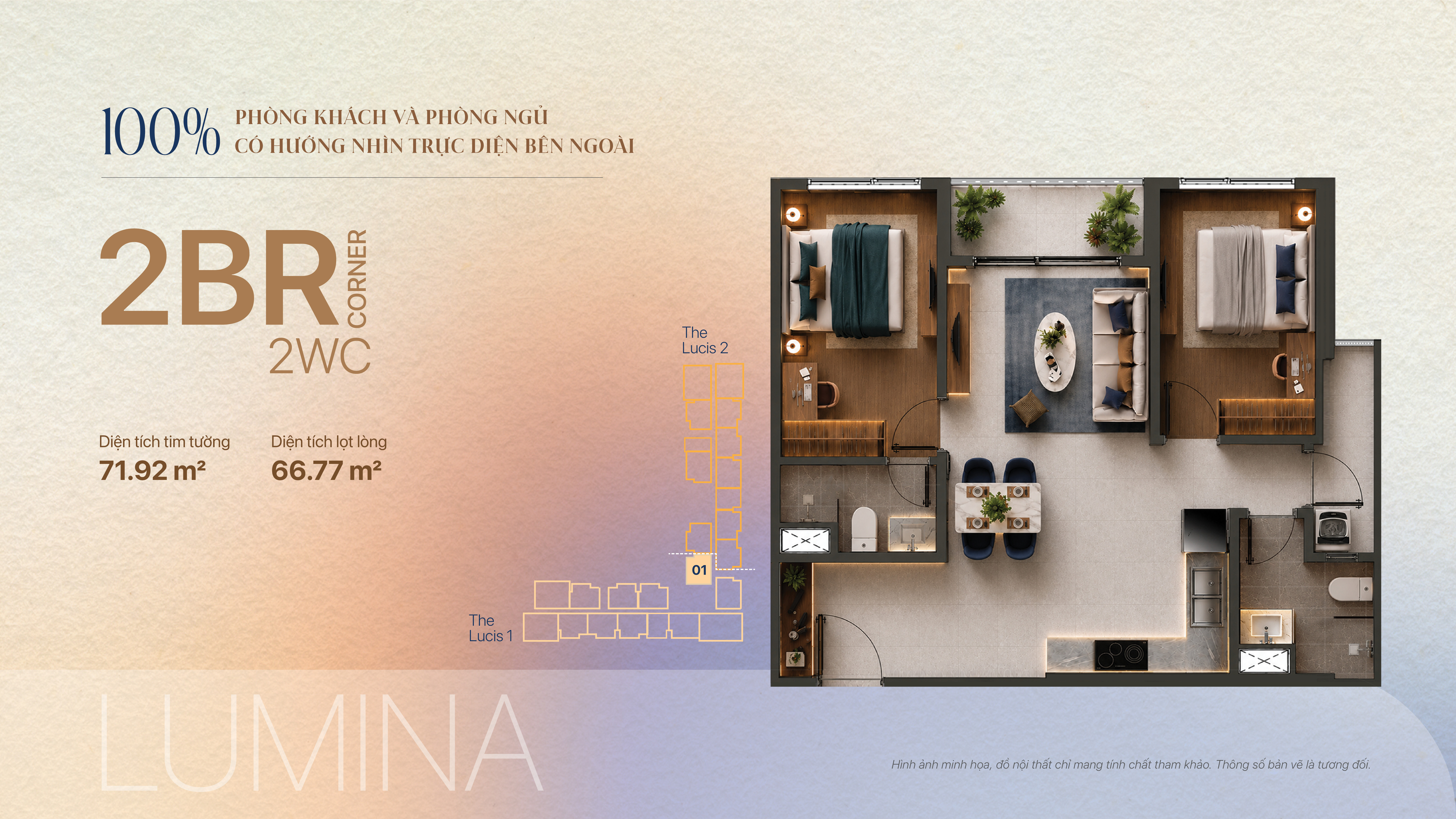 CĂN 2 PHÒNG NGỦ - LUMINA