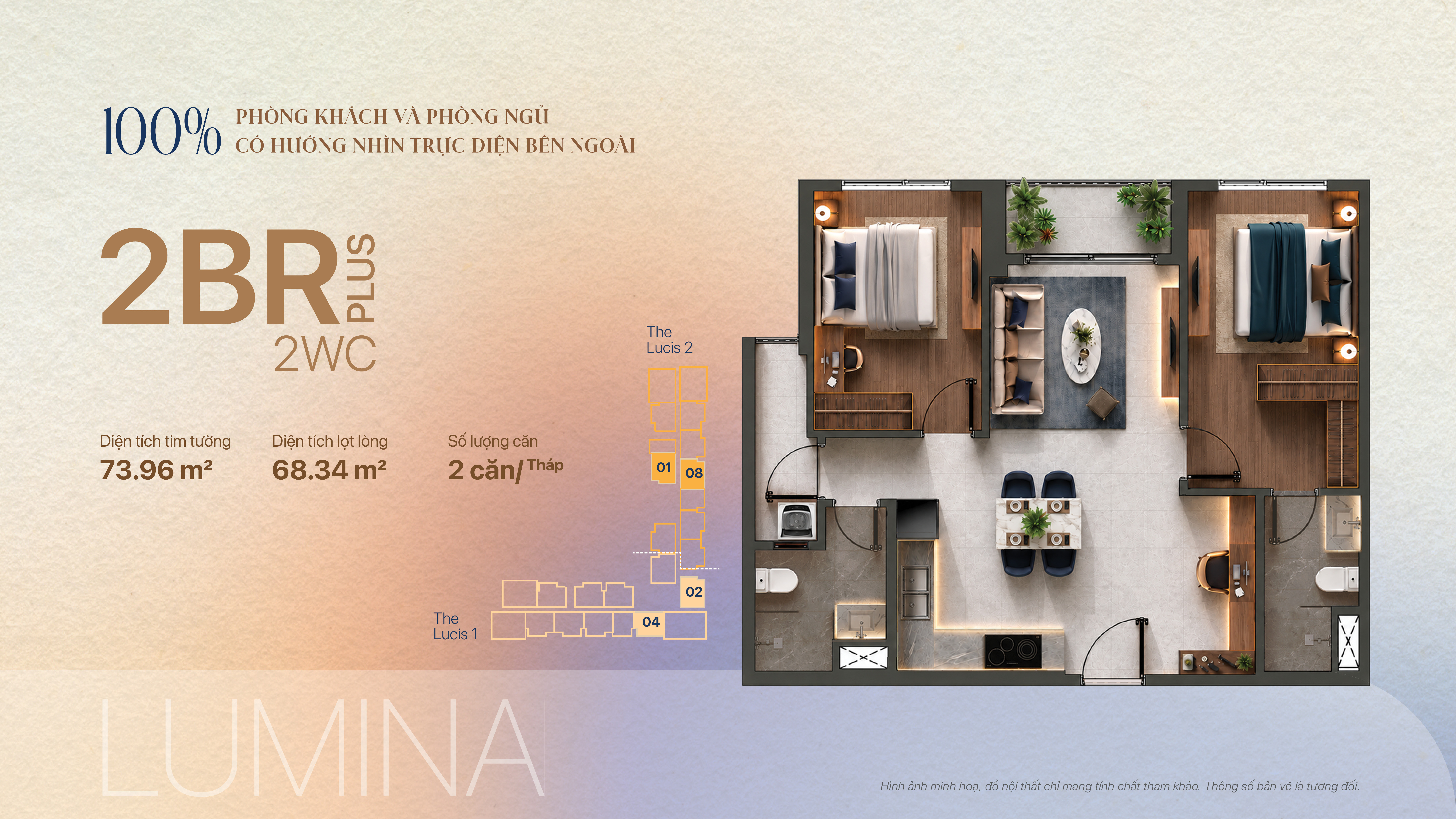 CĂN 2 PHÒNG NGỦ - LUMINA